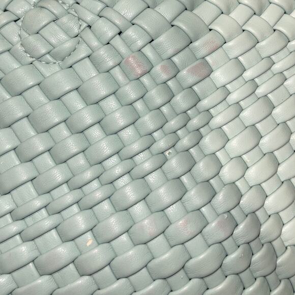 Rachel Zoe Aqua Woven Blue Hobo Shoulder Bag with matching pouch vegan leather - Picture 7 of 9